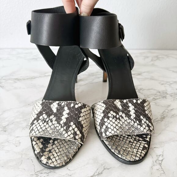 Vince Snake Leather Ankle Cuff Sandal Heels Women’s Size‎ 9.5 EU 41 ANTONIA - Picture 5 of 11